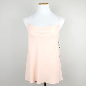 1.STATE Womens Medium Pink Cowl Neck Elegant Feminine Draped-Back Tank Top
